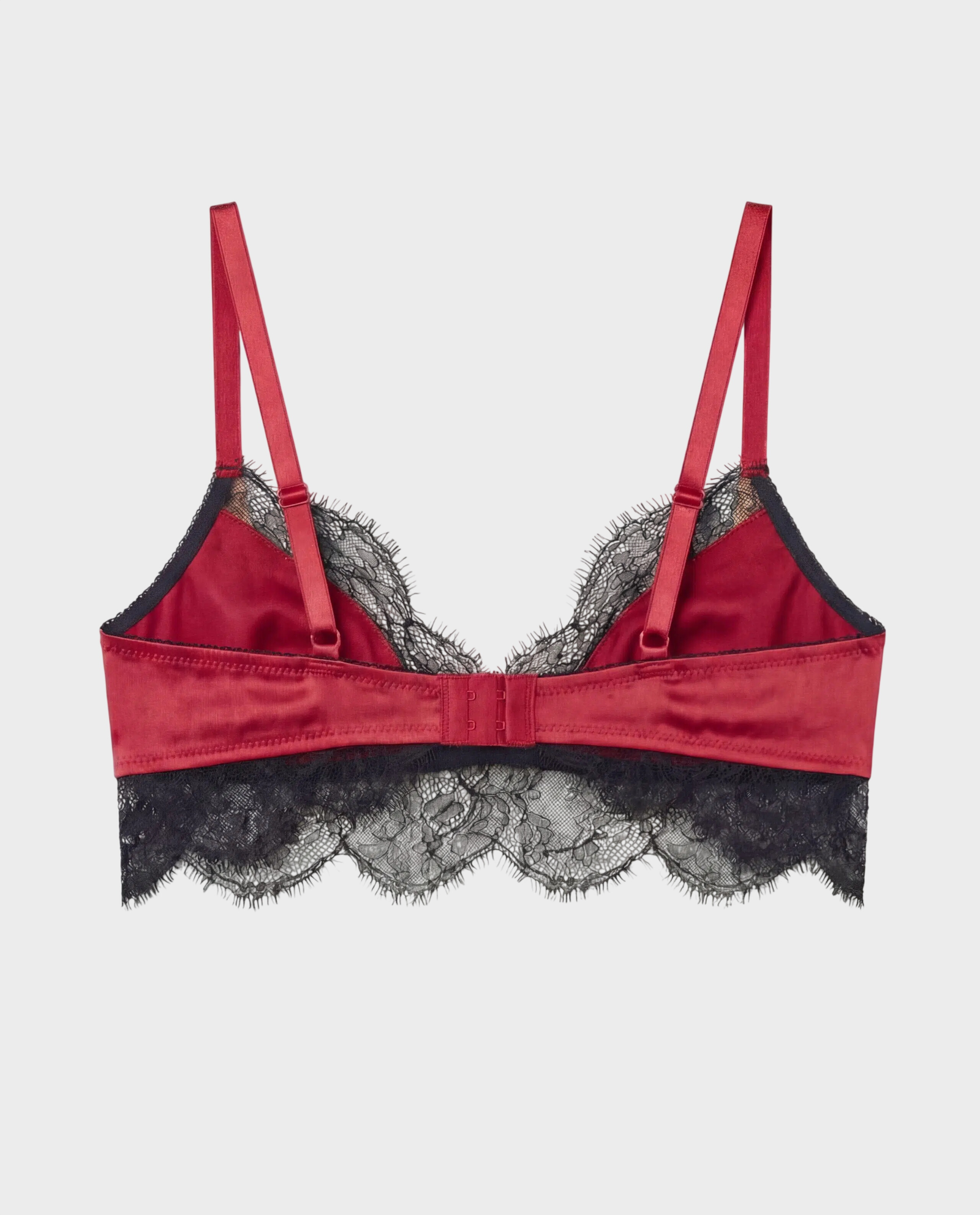 Jedwabny stanik z koronką w kolorze czerwonym - Image #2