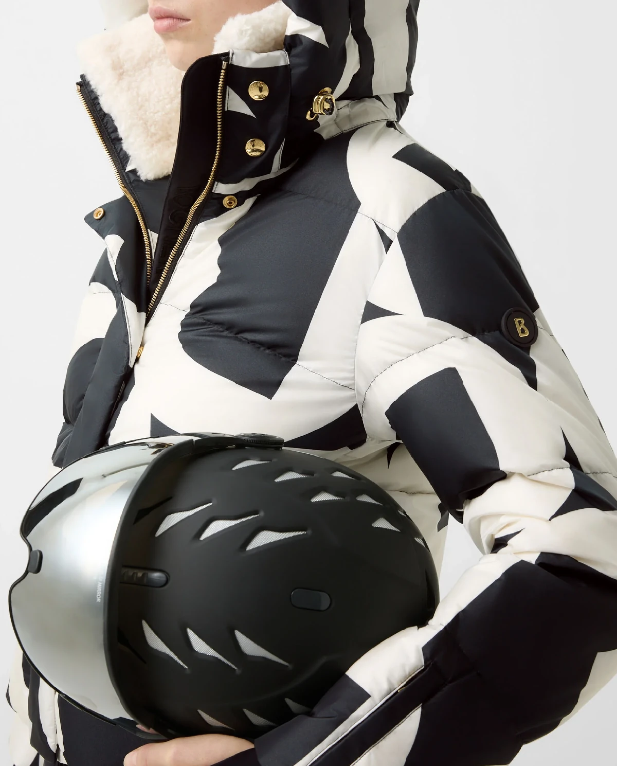 Czarno-biała kurtka narciarska Maja - Image #4