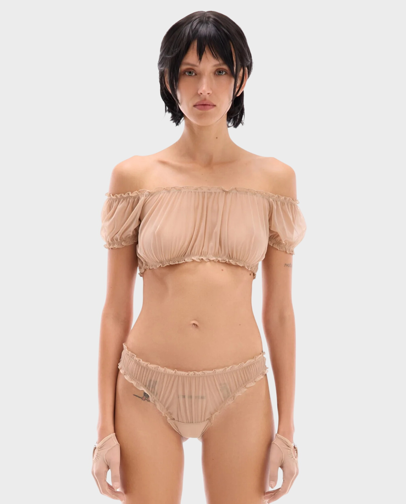 Beżowe stringi Boytears - Image #1