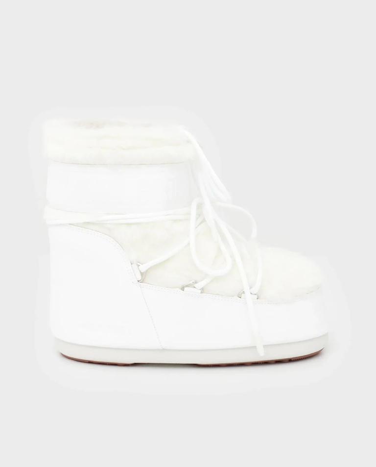 Białe śniegowce z futerkiem Icon Low