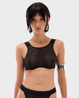 Czarny prążkowany biustonosz Emma - Image #0