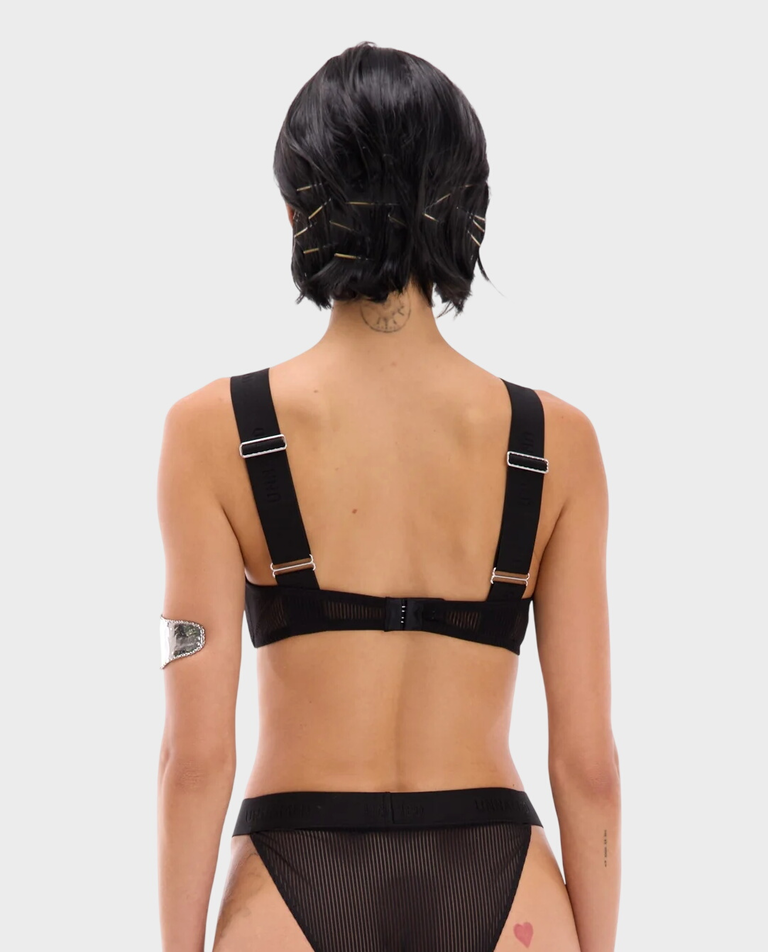 Czarny prążkowany biustonosz Emma - Image #2