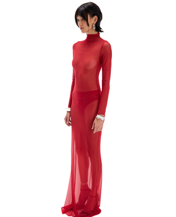 Czerwona sukienka z siatki Moonlight - Image #2