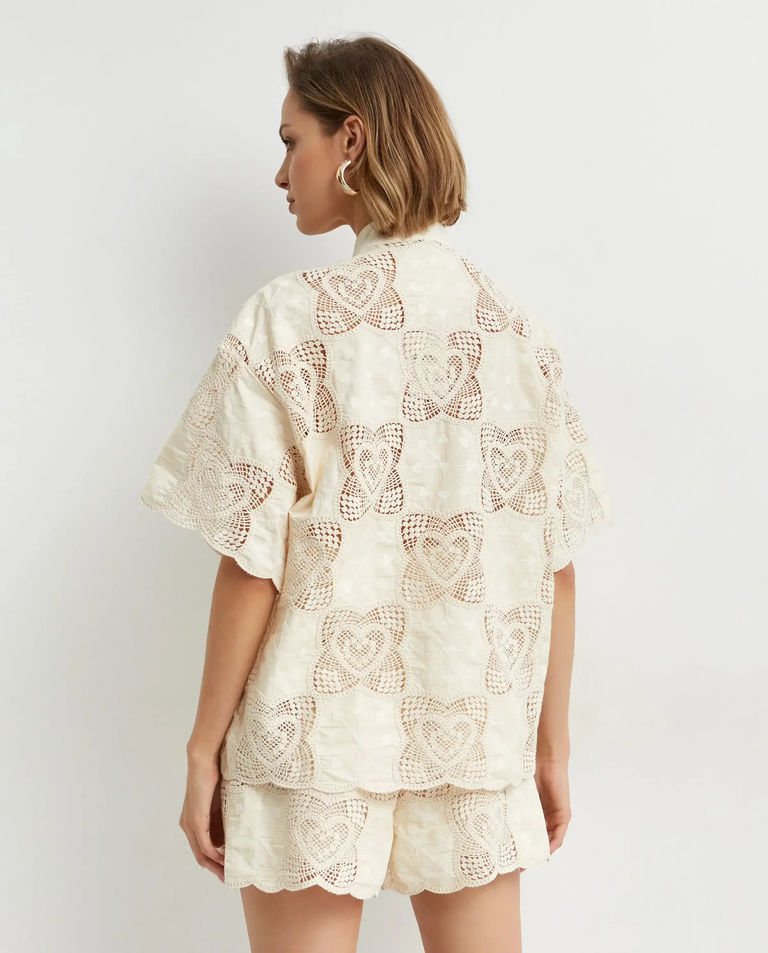 Kremowa ażurowa koszula Wanderlust - Image #3