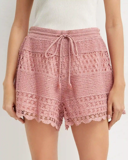 Różowe szydełkowe spodenki Wanderlust - Image #0