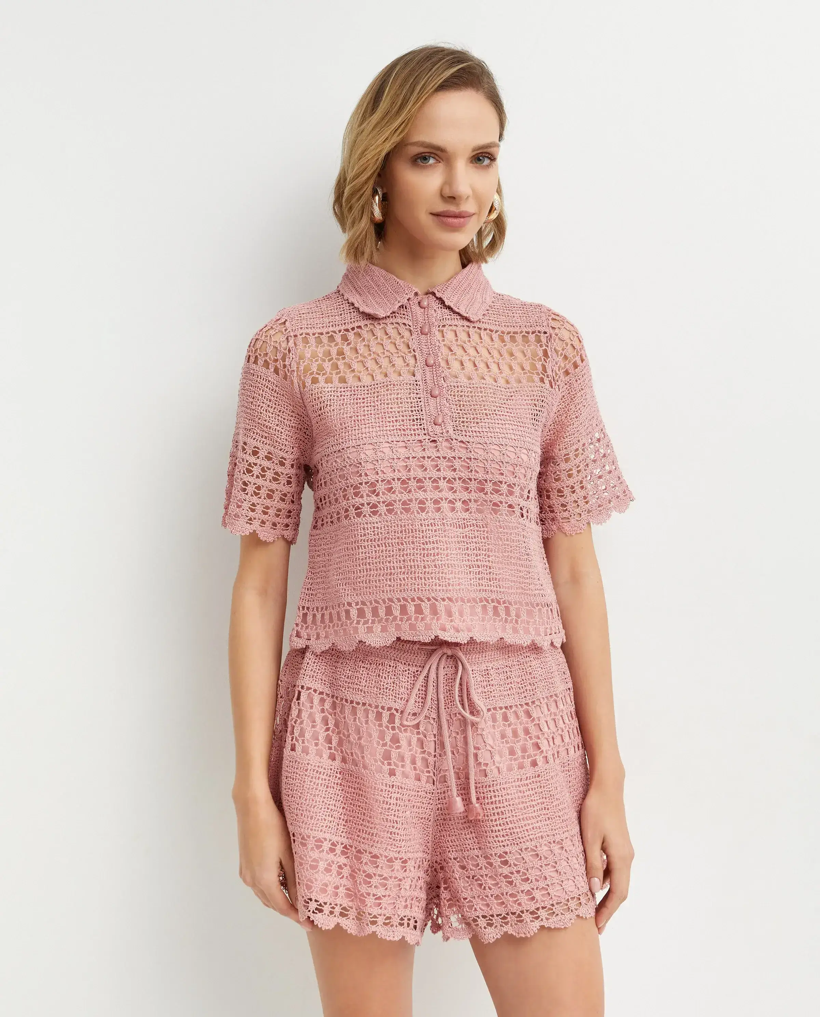 Różowa szydełkowa bluzka Wanderlust - Image #0