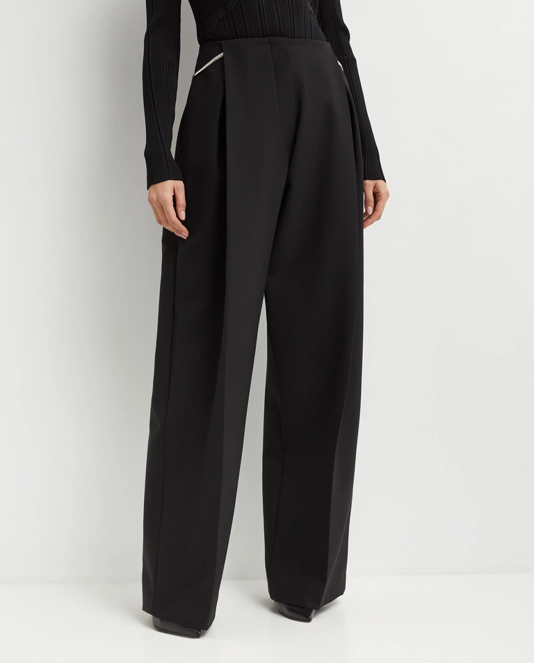 Czarne plisowane spodnie - Image #3