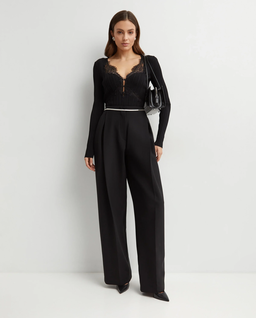 Czarne plisowane spodnie - Image #2