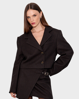 Krótka marynarka w jodełkę - Image #0