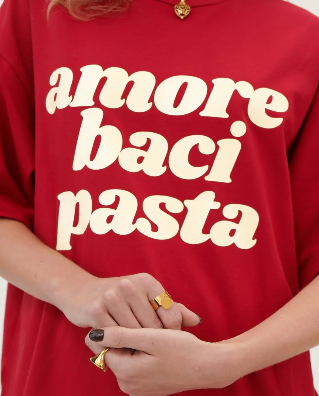 Czerwony t-shirt Amore Baci Pasta - Image #2