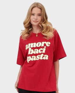 Czerwony t-shirt Amore Baci Pasta - Image #0