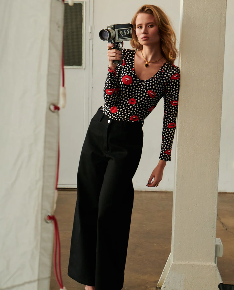 Czarne spodnie jeansowe Nocturne - Image #3