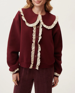 Bordowy kardigan Noelle - Image #3