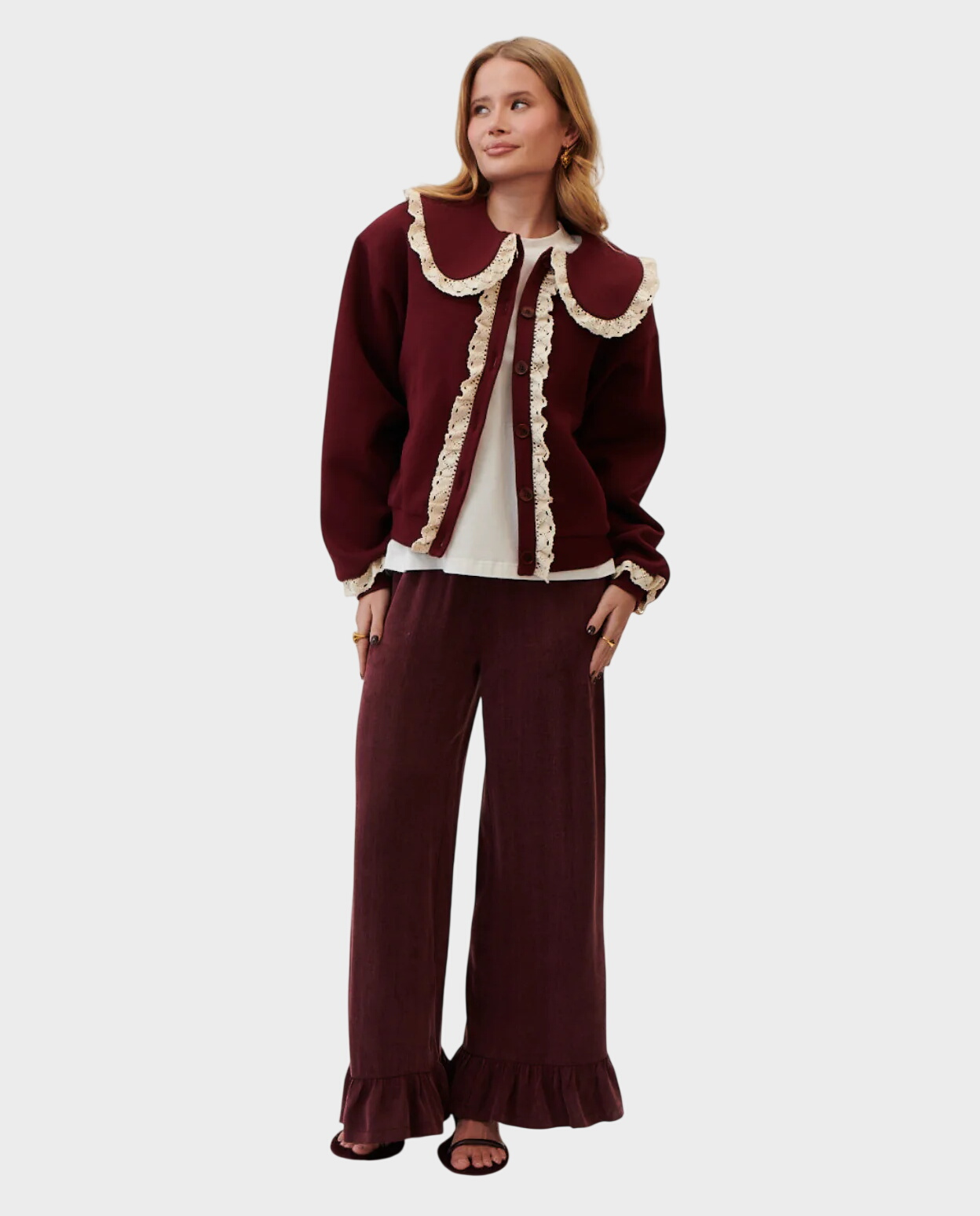 Bordowy kardigan Noelle - Image #2