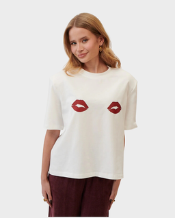 Biały t-shirt First Kiss - Image #0