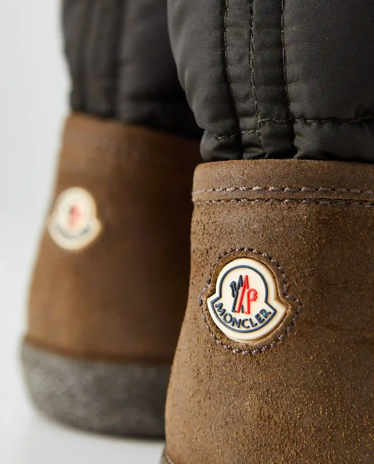 Czaro-brązowe buty z logo - Image #3