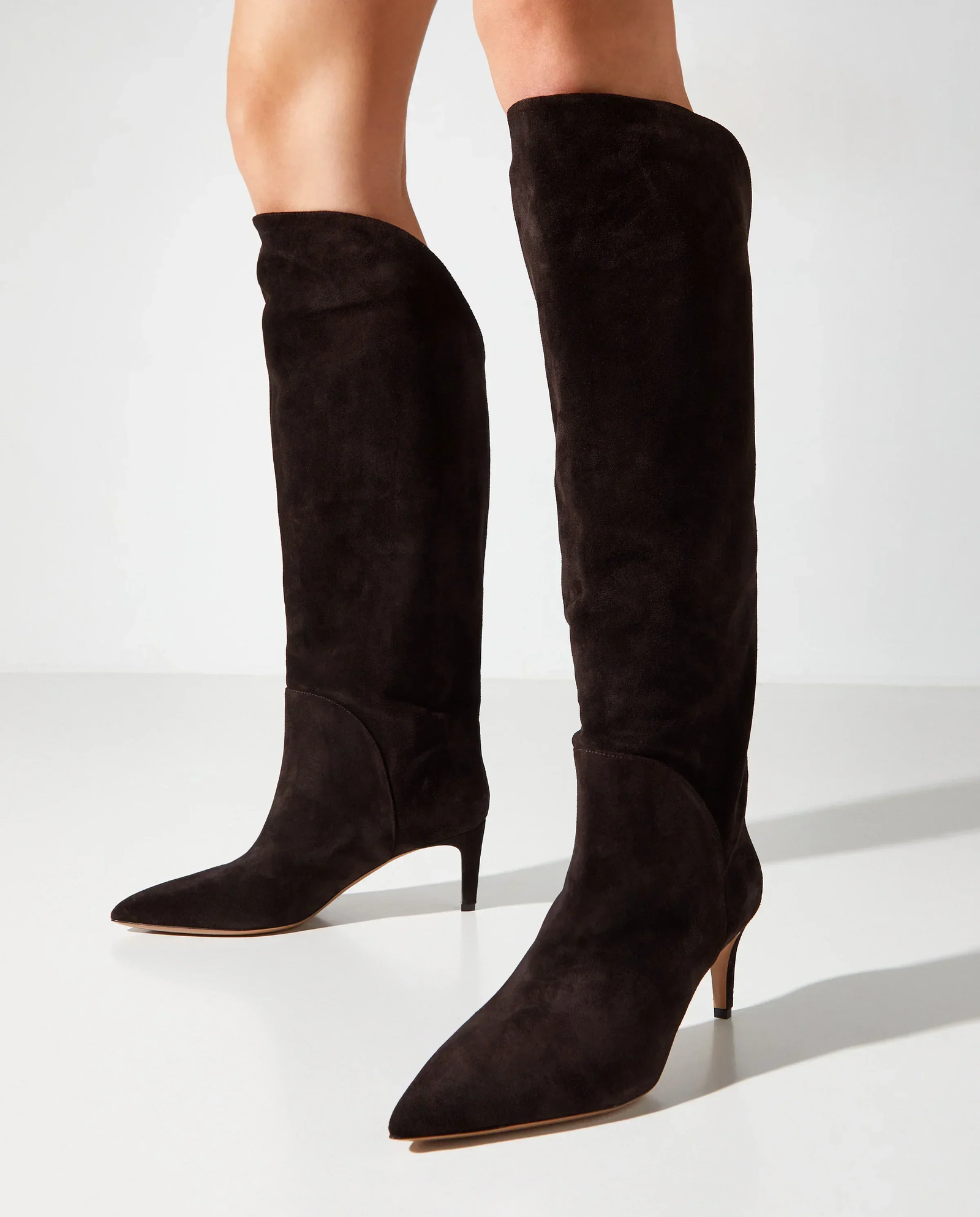 Zamszowe kozaki na szpilce Gaia 60 - Image #1