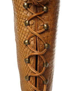 Brązowe kozaki na szpilce - Image #4