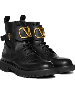 Czarne skórzane botki - Image #1