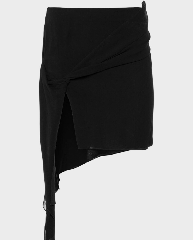 Czarna jedwabna spódniczka mini - Image #1