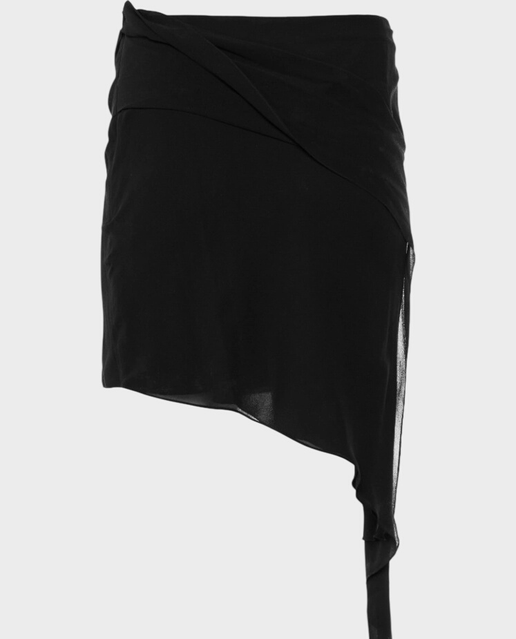 Czarna jedwabna spódniczka mini