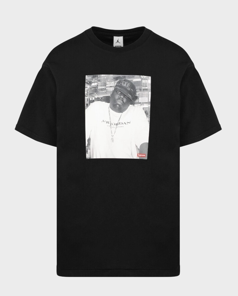 Czarny t-shirt z nadrukiem Supreme x Air Jordan Biggie