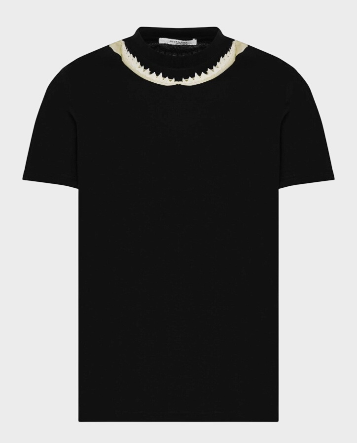 Czarny t-shirt z zębami rekina - Image #0