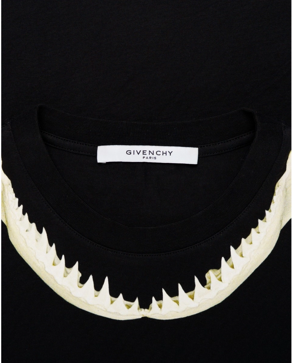 Czarny t-shirt z zębami rekina - Image #4