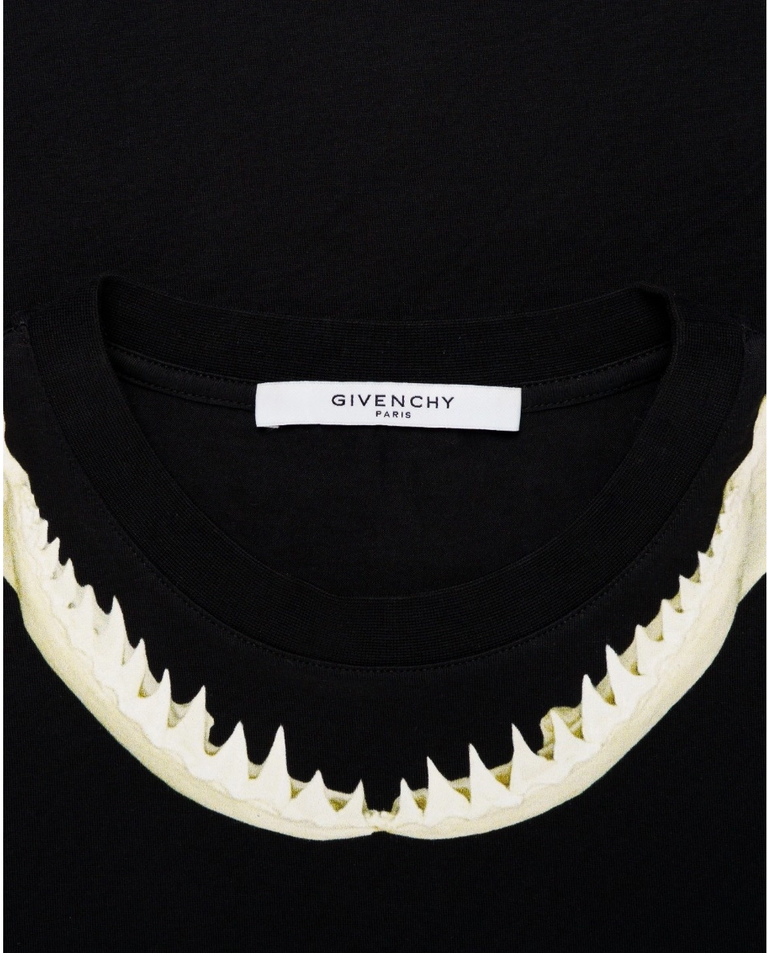 Czarny t-shirt z zębami rekina - Image #4