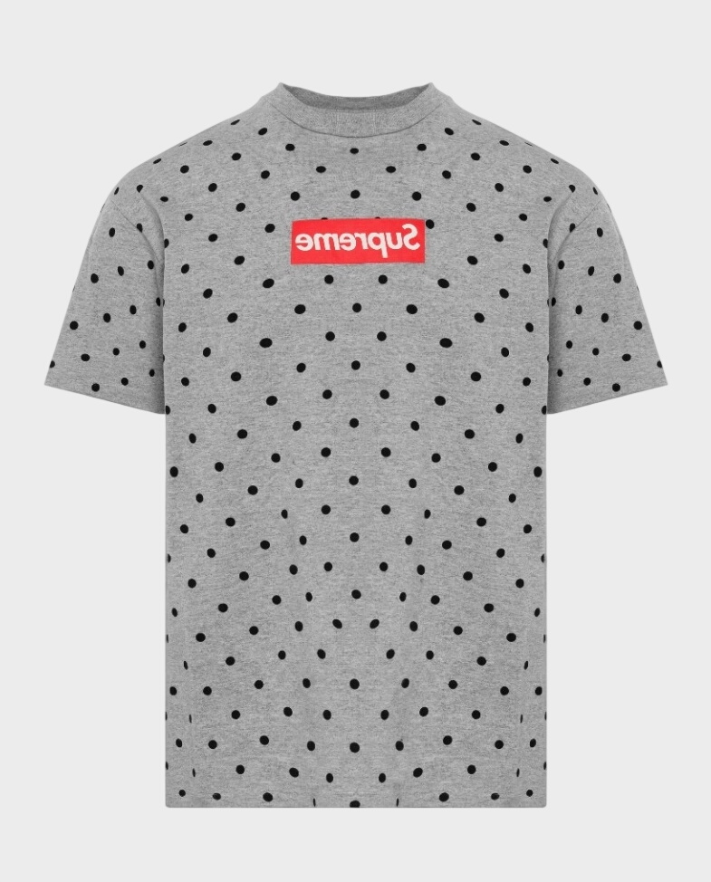 Szary t-shirt z groszki Supreme x COMME des GARÇONS - Image #0