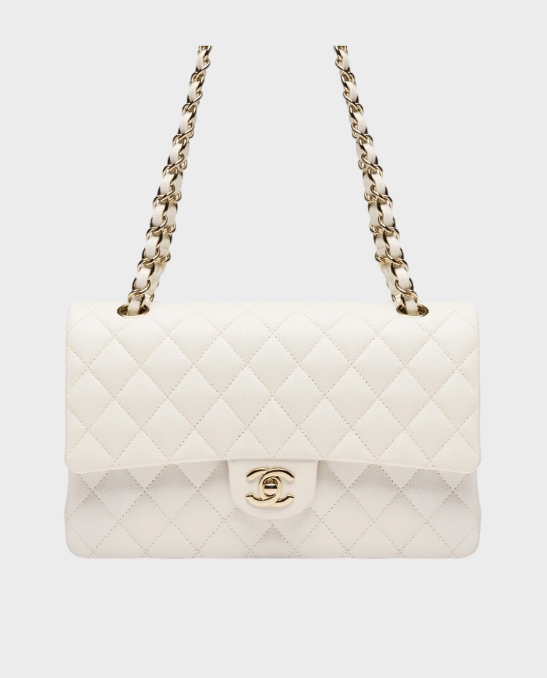 Biała torebka Classic Double Flap Caviar - Image #0