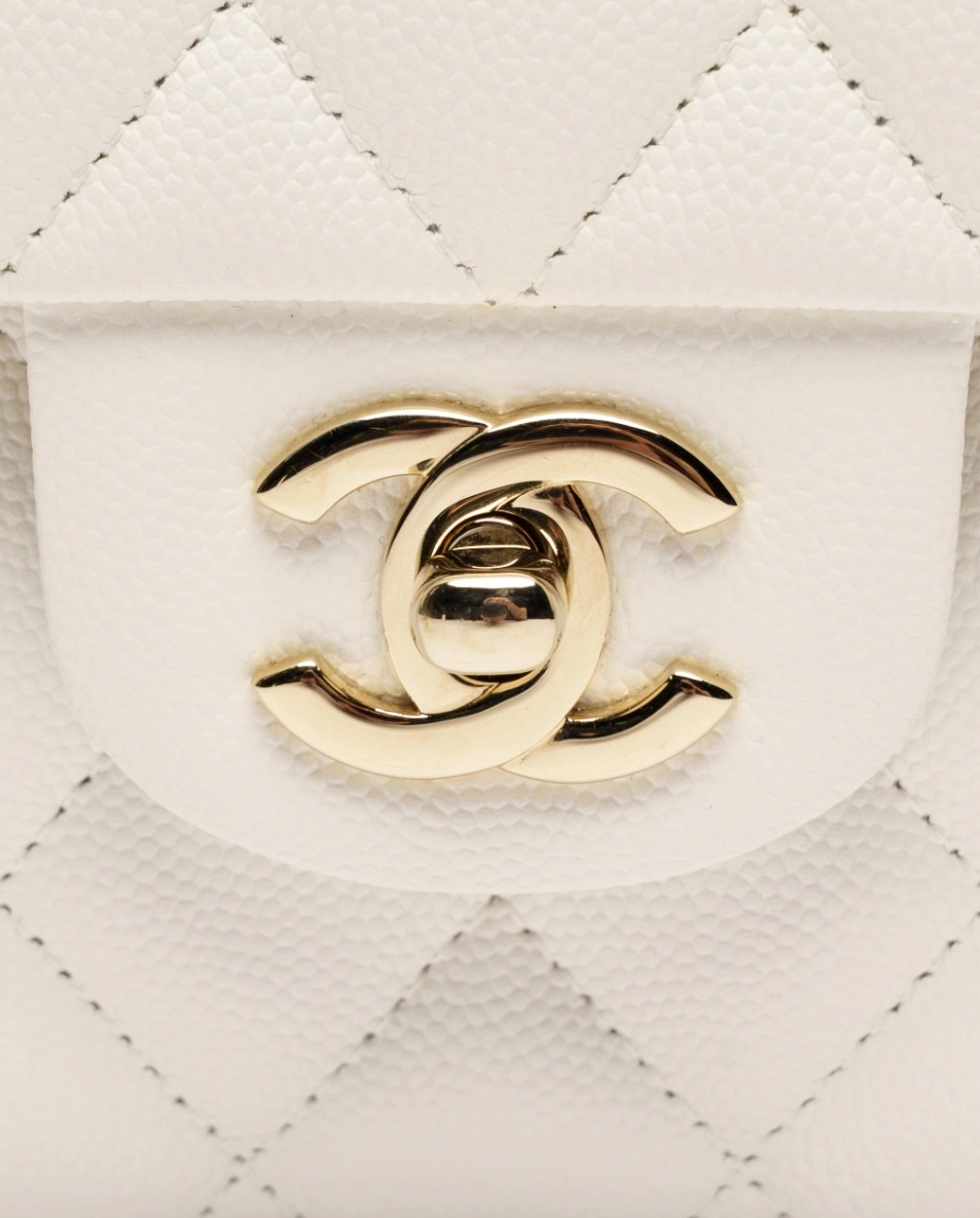 Biała torebka Classic Double Flap Caviar - Image #3