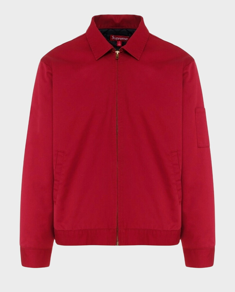 Czerwona kurtka z haftem Supreme x H.R. Giger