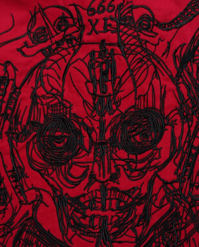 Czerwona kurtka z haftem Supreme x H.R. Giger - Image #4