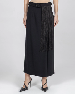 Czarna spódnica z frędzlami - Image #0