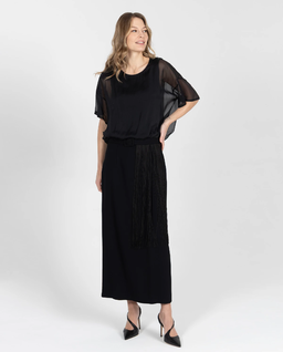 Czarna spódnica z frędzlami - Image #4