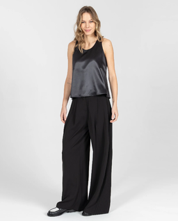 Czarny jedwabny top - Image #1