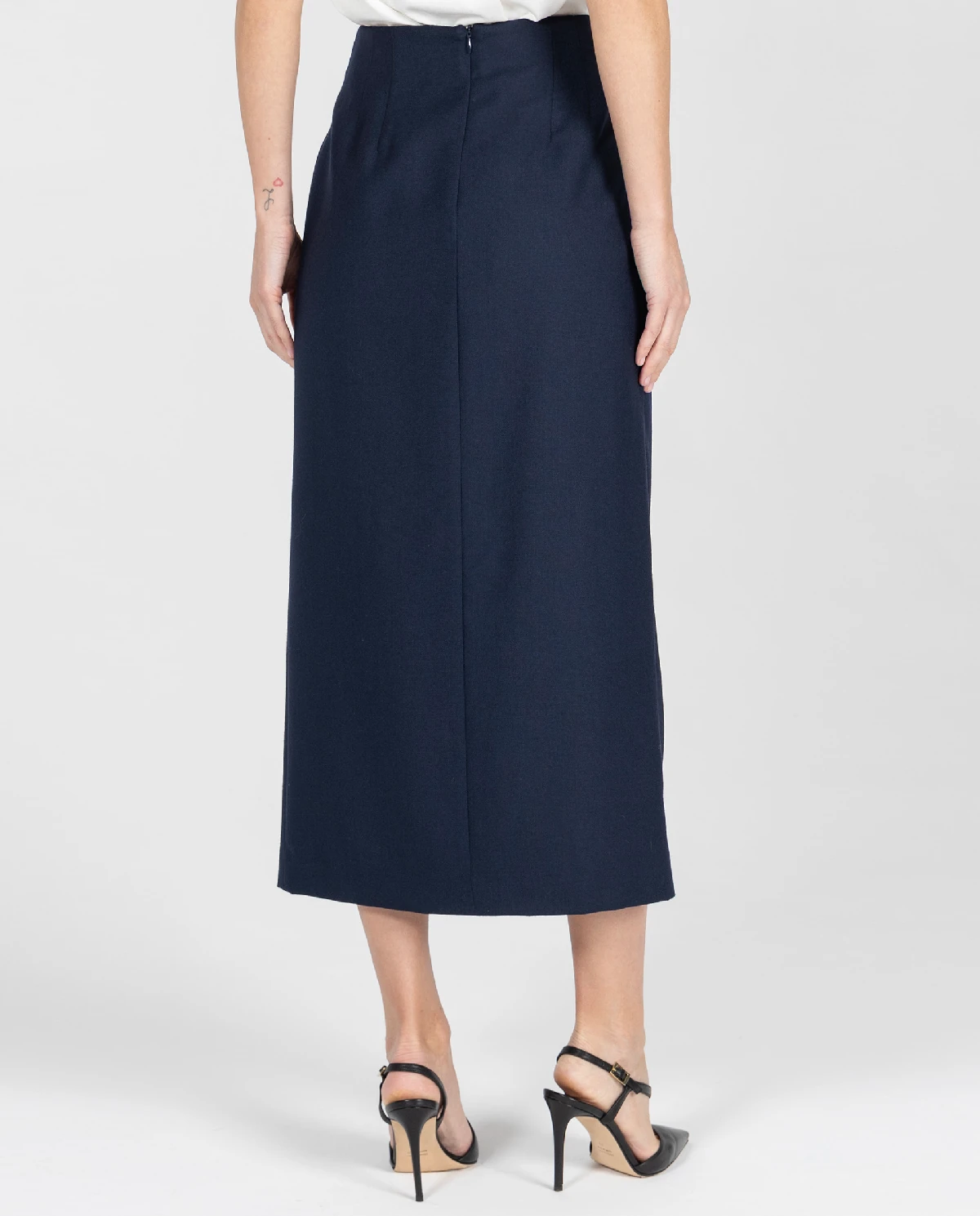 Granatowa kopertowa spódnica - Image #3