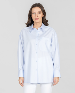 Błękitna koszula z dużą kieszenią - Image #0