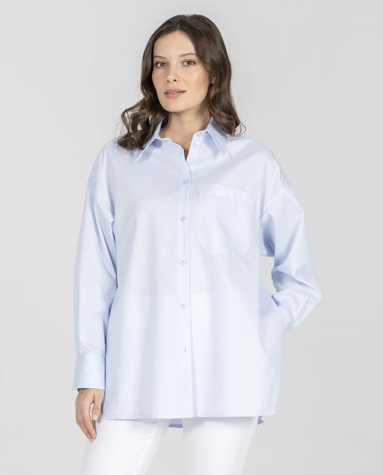 Błękitna koszula z dużą kieszenią - Image #2