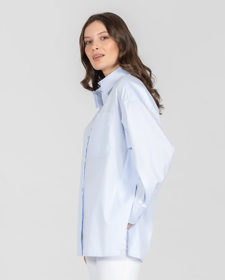 Błękitna koszula z dużą kieszenią - Image #3