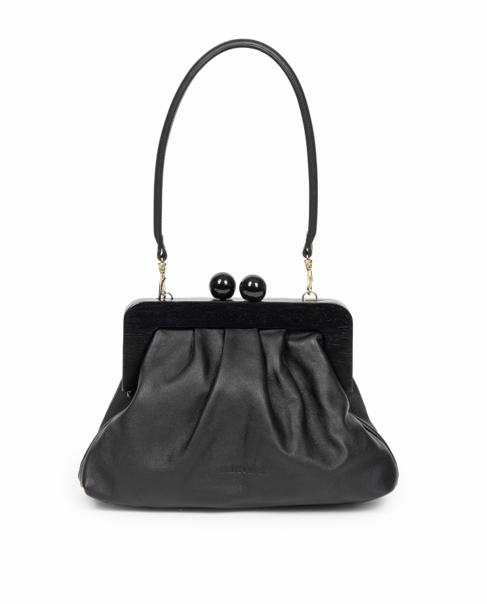 Czarna skórzana torebka - Image #3