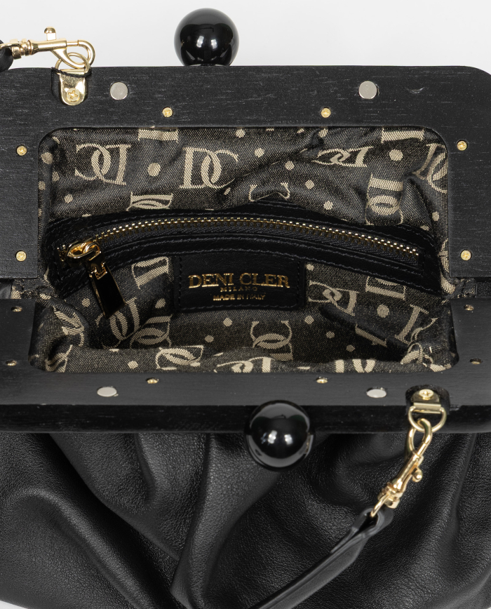 Czarna skórzana torebka - Image #5