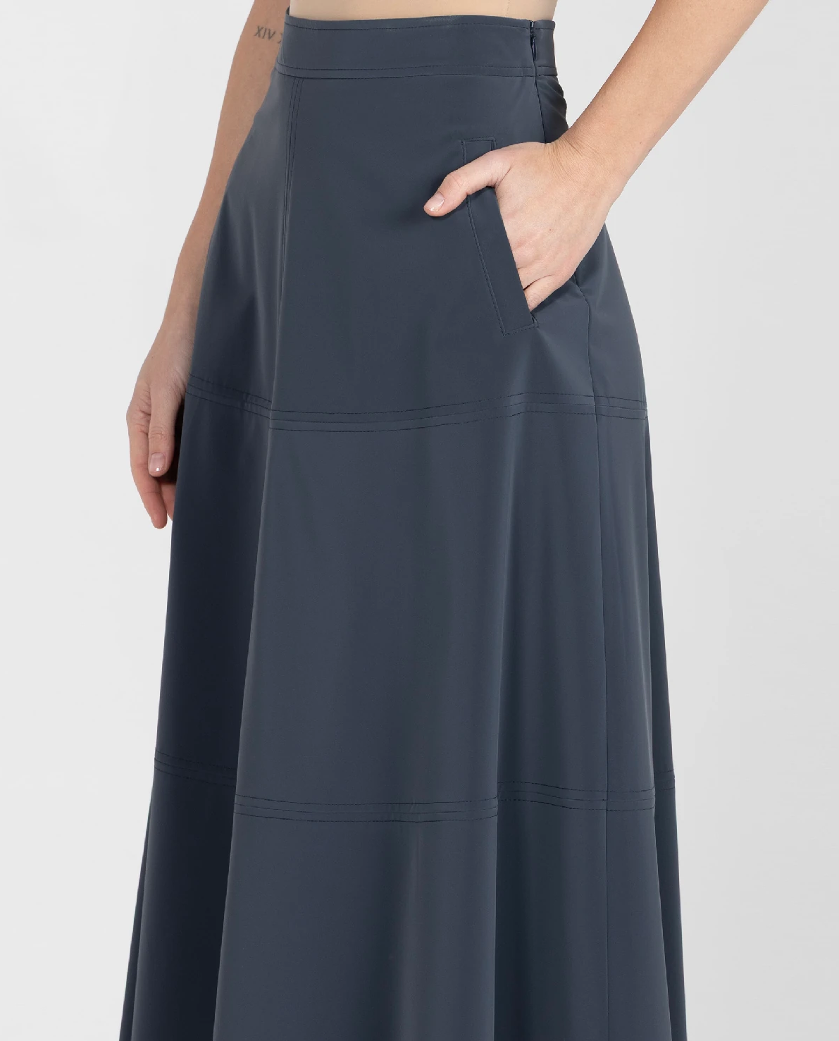 Granatowa spódnica midi - Image #3