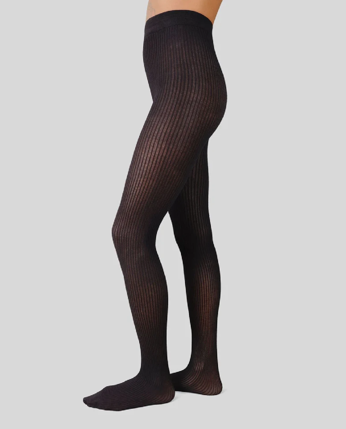 Czarne prążkowane rajstopy Zoe - Image #0