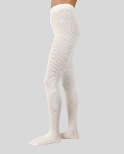 Białe prążkowane rajstopy Zoe - Image #0