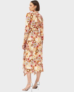 Pomarańczowa sukienka z kwiatowym wzorem - Image #1