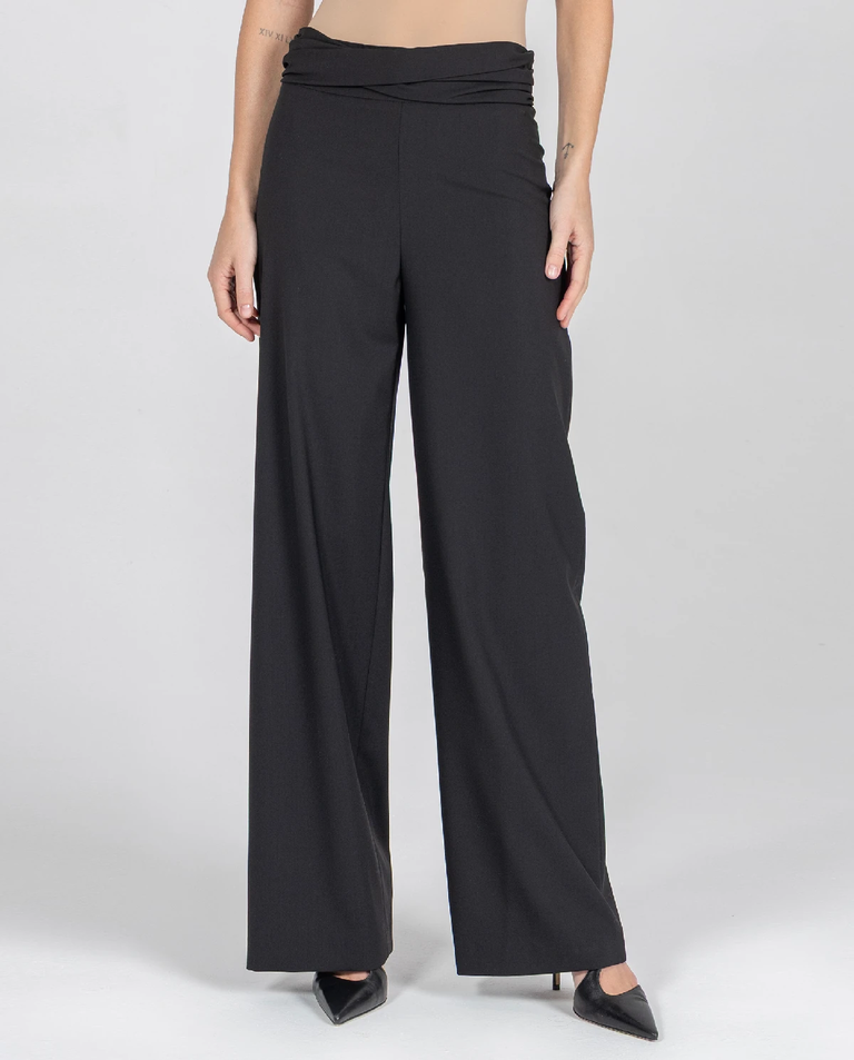 Czarne spodnie z szeroką nogawką - Image #4