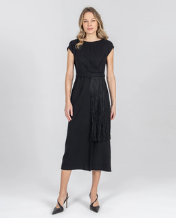 Czarna sukienka z frędzlami - Image #0
