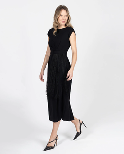 Czarna sukienka z frędzlami - Image #3